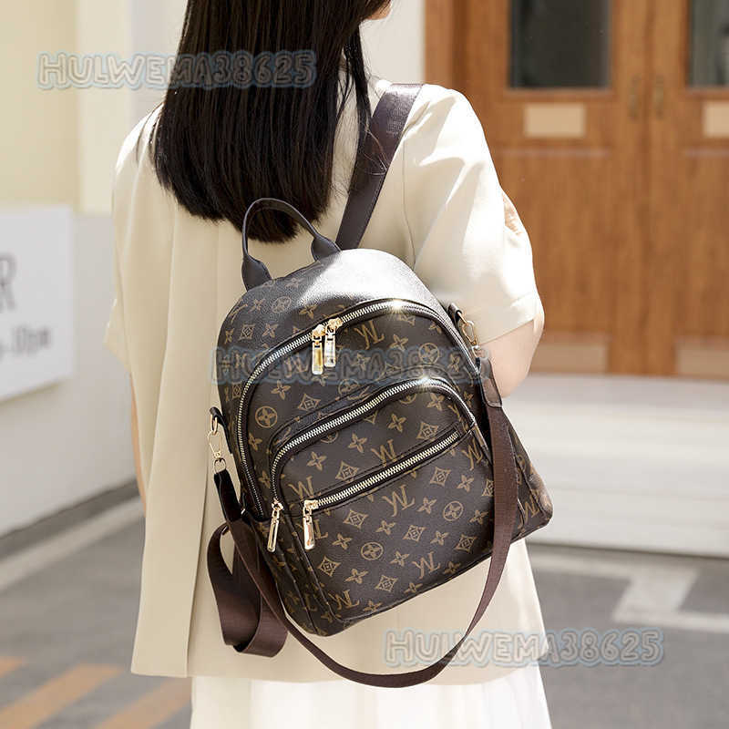 2024 New Fashion Letter Print Pu Backpack for Women Large Capacity Bag Fashion Casual Travel Large Capacity Backpack H250819
