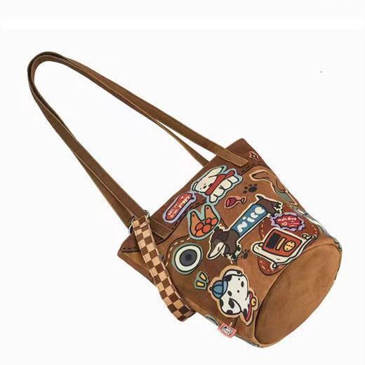 Autumn New Women s Shoulder Cute Dog Printed Commuter Autumn New Designer Casual Fashion Large Capacity Single Shoulder Canvas Women s Crossbody