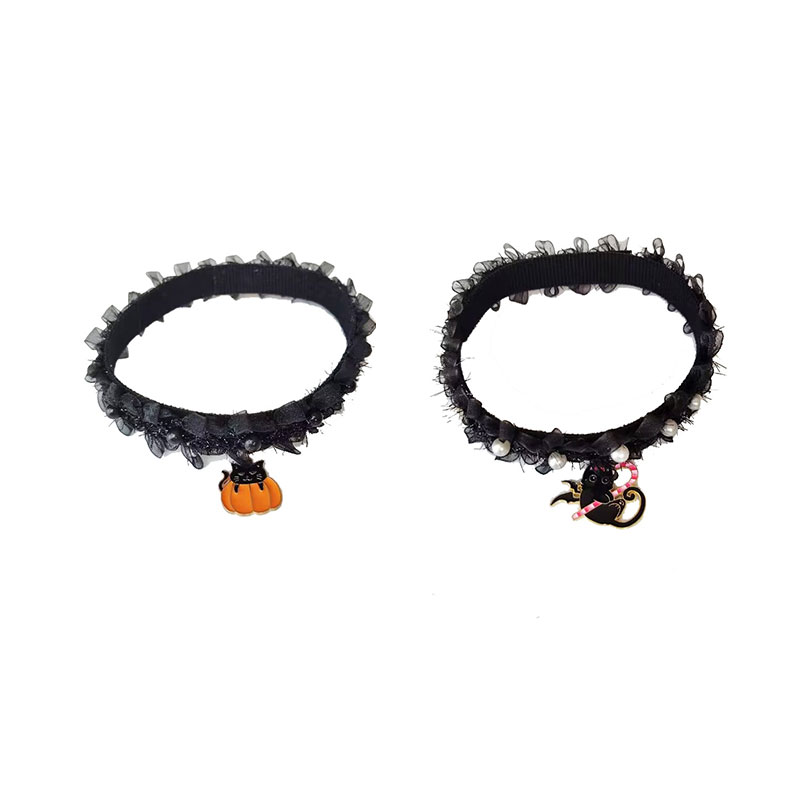 Dog Collar Halloween party pet collar pumpkin pearl cat dog accessory funny decoration Halloween collar