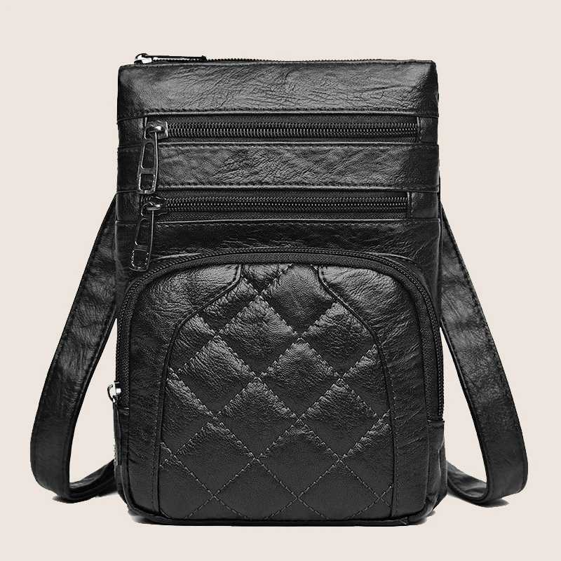 Ladies soft leather shoulder bag mobile phone bag layered bag mailman one shoulder designer ladies handbag wallet Y250819