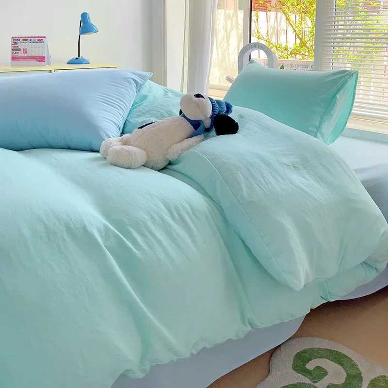 Teal Duvet Cover Queen Size Soft Green Blue Solid Comforter Cover Set 3 Piece Washed Polyester Bedding Set with Zipper Closure Y250819