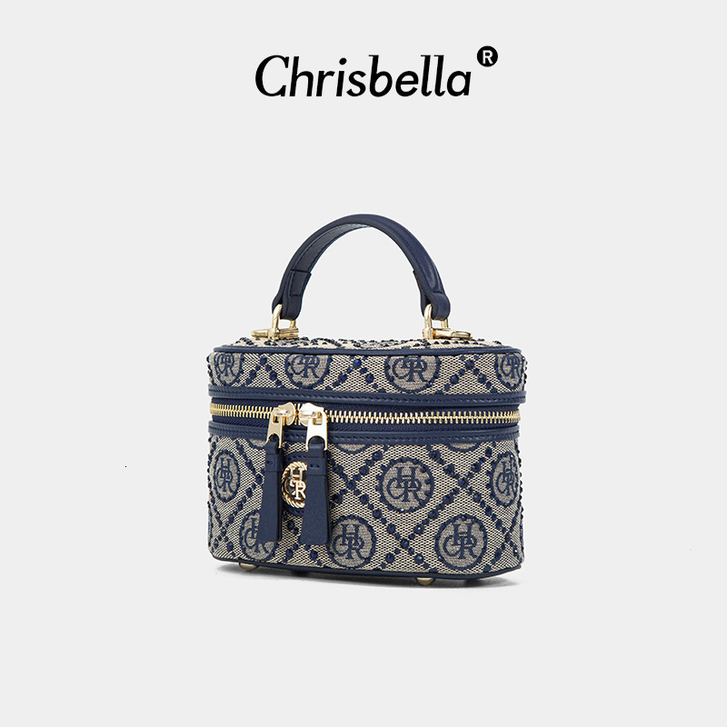 Free Shipping Designer Luxury Women's Embroidered Mini Handbag Jacquard Star Diamond Hand-held Makeup Bag Fashionable Zipper Single Shoulder Cros