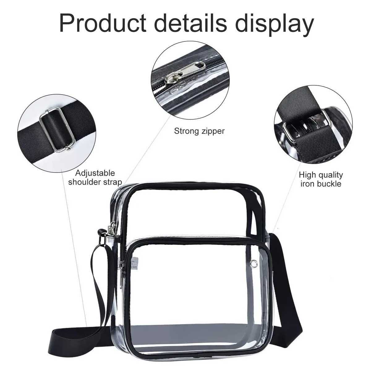 Clear Purses with Shoulder Strap Clear Messenger Bag Waterproof Clear Bag Hand-free Clear Crossbody Bag Transparent Crossbody Y250819