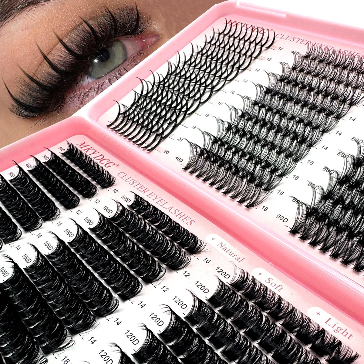 60D100D Cluster Eyelash s with Lash Spikes Clusters Wispy Eyelashes Fluffier Individual Lashes 250811