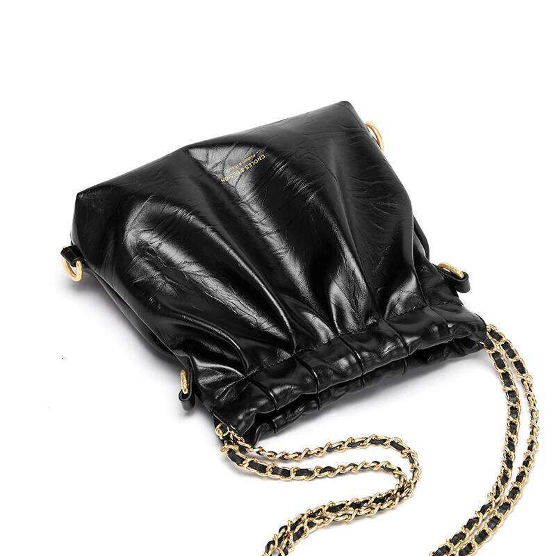 Cnoles Small Crossbody For Women PU Leather Shoulder With Gold-Tone Chain Strap Office Bucket Bag