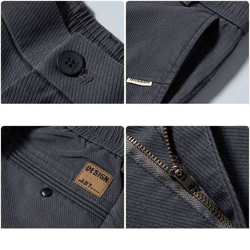 Men's Twill Slim Pants Business Straight Cotton Casual Trousers Brand Fashion Korean Elastic Coffee Black Gray Pant