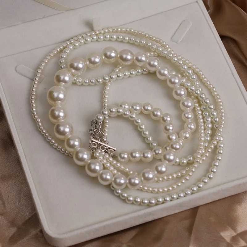 Fashion Shmik Women Pearl Girls Camellia Long MultiLayers Necklace Chains Elegant Lady Wedding Party Dress Jewelry Necklaces G250820b Z250910