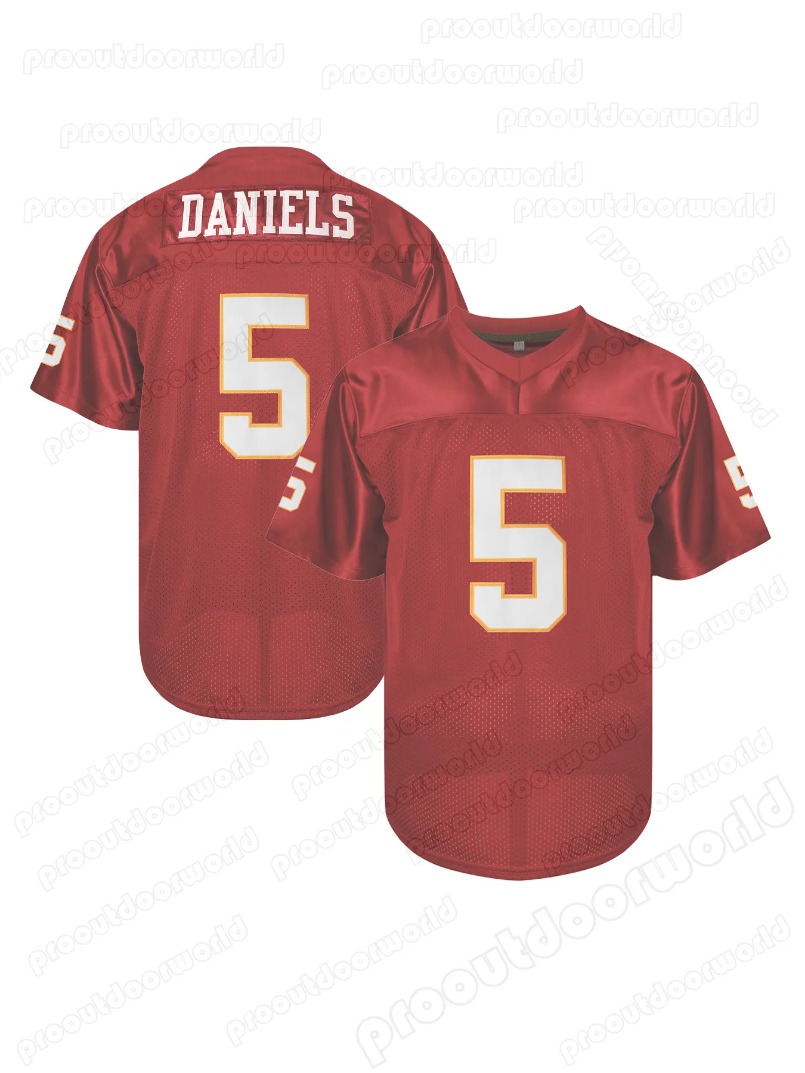 5 Jayden Daniels Personalized Wine Red/White Football Jersey 21 Sean Taylor 17 Terry McLaurin 4 Frankie Luvu Wagner Custom Nom and Num Embroidered Des