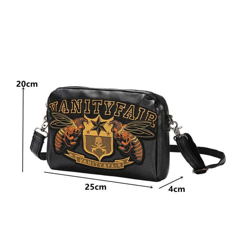Embroidery Bee Fashion Multifunction Clutch Men Shoulder Crossbody Messenger Bag Man Handbag