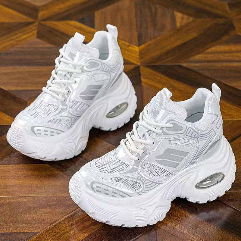 Summer Autumn Breathable Mesh 2025 New Small Size Gospel Instant Height Increase 11cm Thick Sole Air Cushion Dad Shoes