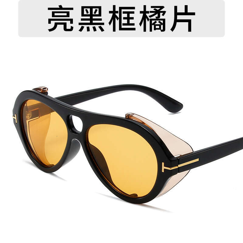 Round Frame Personality Hip-Hop Non-Mainstream Sunglasses for Women Punk Designer Men Wide Edge Niche Glasses