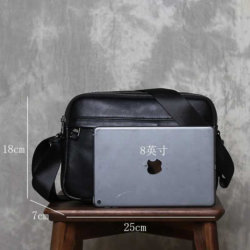 Mens Crossbody Bag Genuine Leather New Casual Backpack For Commuting Single Shoulder Bag Trendy Top Layer Cowhide Bag Y250819