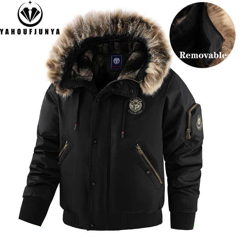2025 Winter Outdoor Windproof Fleece Warm Travel Men Hooded Casual Fashion Style Zipper Pocket Jacket Male Coat Tops