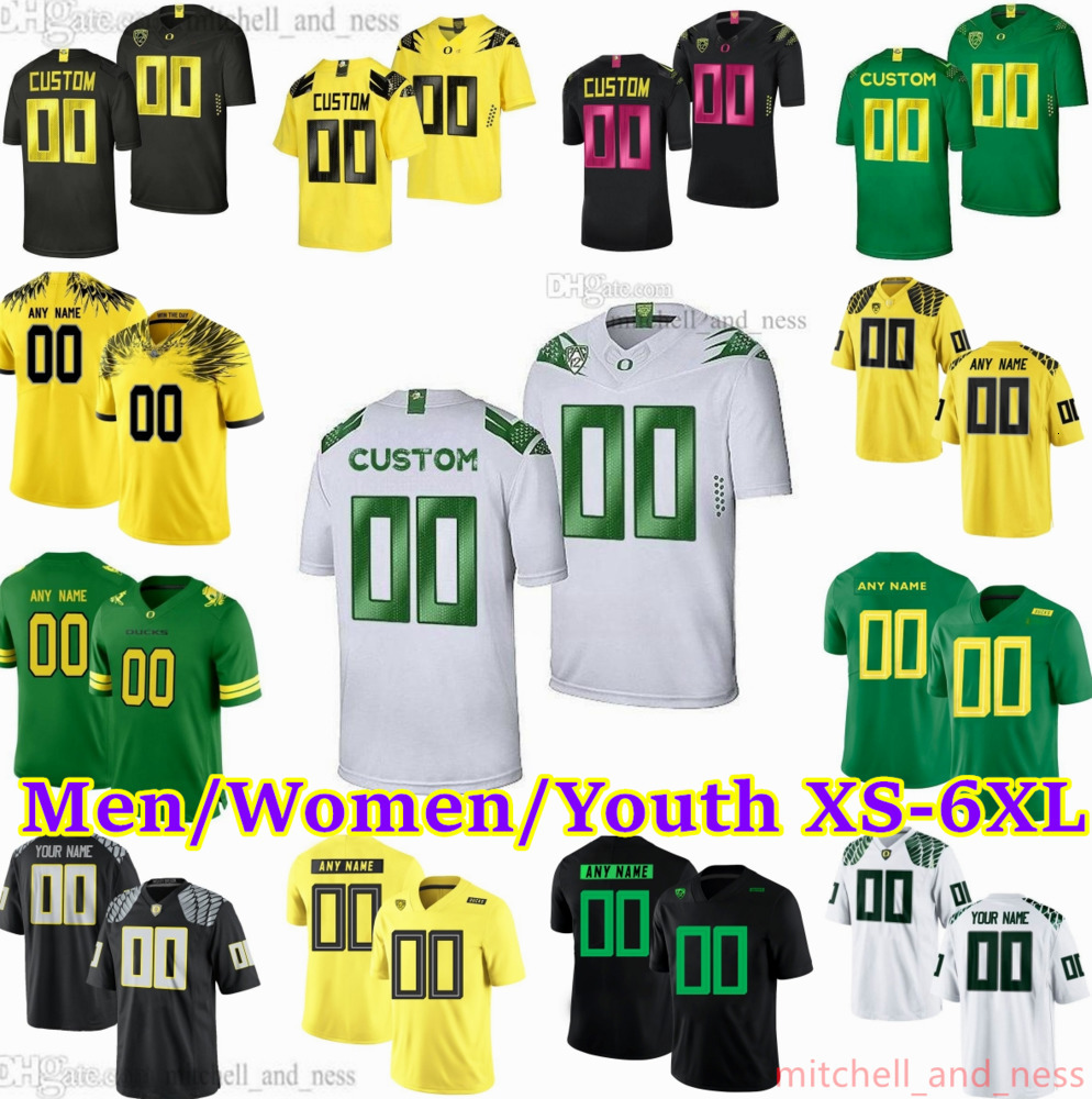 Custom S-6XL Oregon Ducks Football Jersey 10 Bo Nix 0 Bucky Irving 8 Marcus Mariota 11 Troy Franklin 0 Tysheem Johnson 13 Ty Thompson 16 Austin Novosad