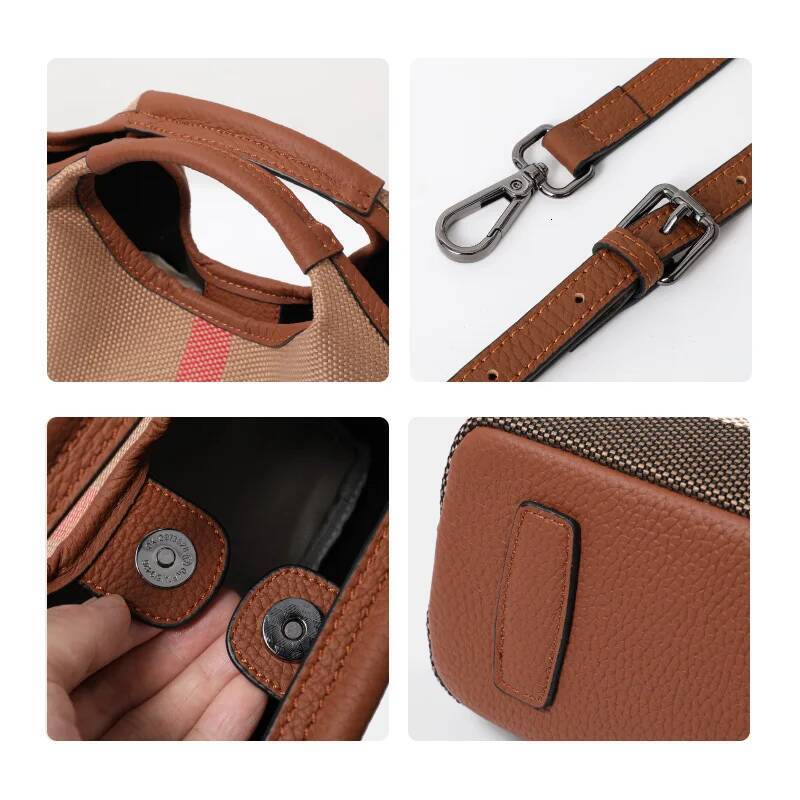 2025 Designer Bag Plaid Canvas Handbag Chic Small Tote for Daily