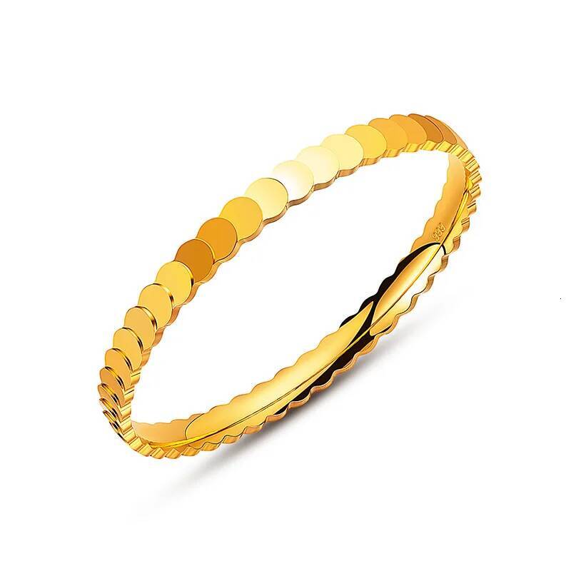 Luxury 24K 9999 Pure Gold real gold Fish Scale Flash Womens Bracelet Long Scale Ring Bracelet