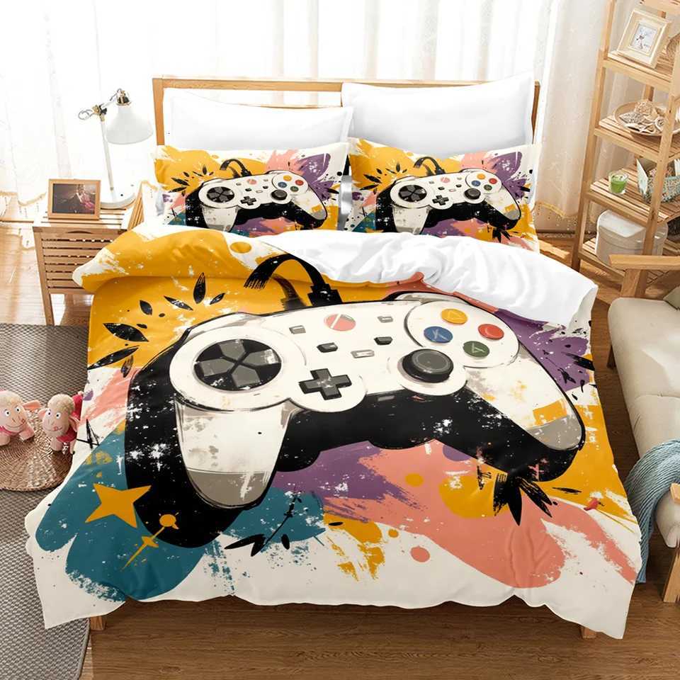 Colorful Graffiti Gamepad Bedding Set Controller Comforter sets bed sheets set King size bedding set Quilt set Bed linen Y250819