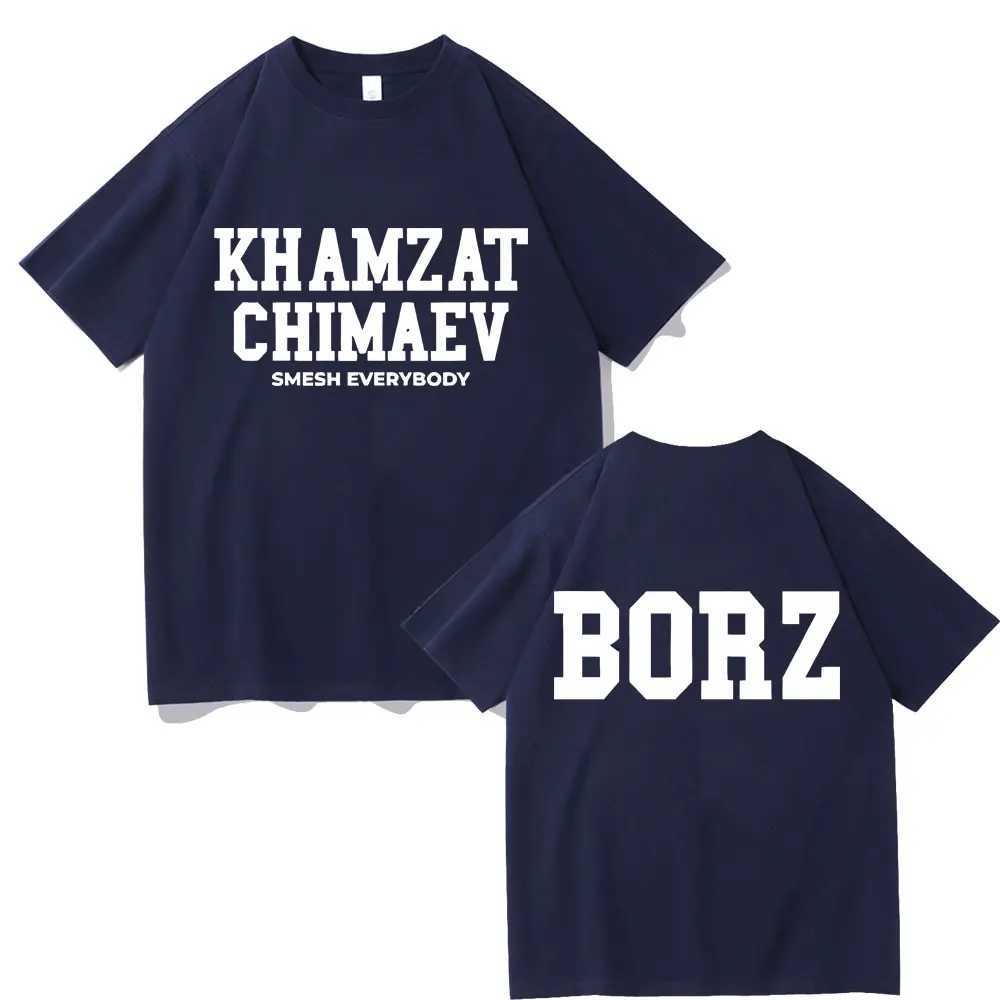 Khamzat Chimaev Double Sided Print T-shirts Men Women Fashion Casual Oversized T Shirts Mens Hip Hop Vintage Streetwear Y250819