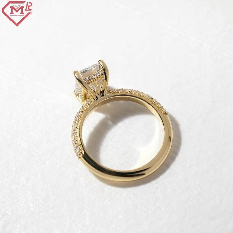 Fine Jewelry Lab Grown Diamond Ring IGI 2ct Emerald Cut 925 Silver Customize Design Diamond Ring