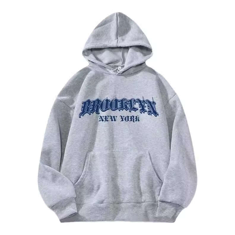 Autumn Winter New Design Hooded Fleece Sweatshirt for Women with Letter Print Loose Pullover Top