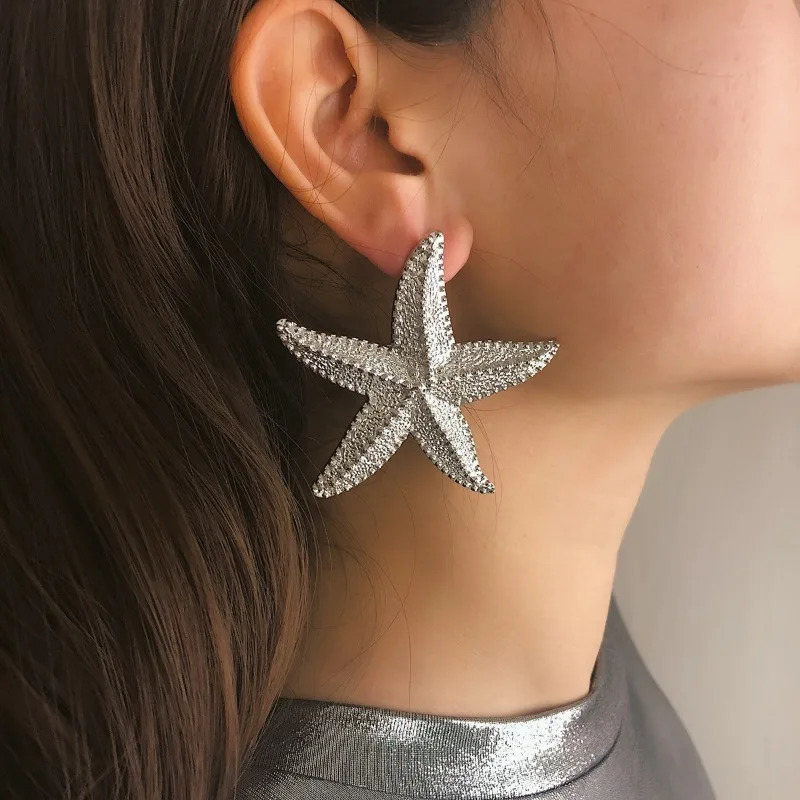 1Pair of Summer Sea Tie Classic Ins Wind Starfish Stud Earrings for Women Cartilage Trqagus Ear Piercing Jewelry Gift 250811
