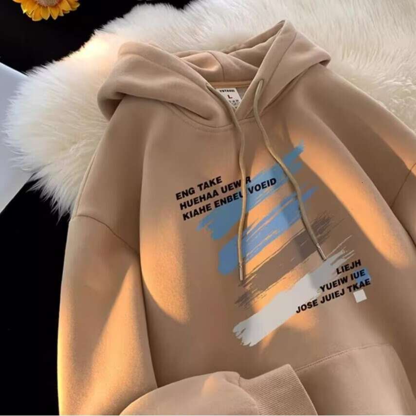 American Style Hooded Sweatshirt for Men Spring Autumn Winter New Ins Trend Loose Casual Versatile Thickened Printed Jacket