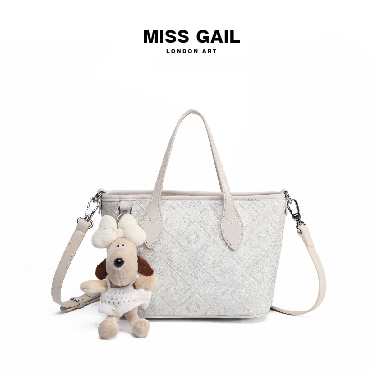 Free Shipping Designer New Ethnic Style Tote Brocade Bag High-end Women's Versatile Hand-held Crossbody Bag Round Small Hanging Bag Key Bag