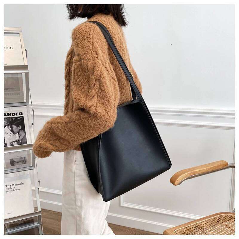 Quality Tote Shoulder Leather Handbag Designer Totes Large Capacity Solid Color Shopper Bag Women Bolsos