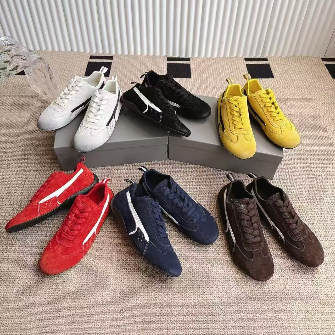 chaussure Designer Canvas Casual shoes leather sneakers Low Heel flats Knot Loafers Luxury Women Running irregularity Matte Canvas Running Casual shoes box