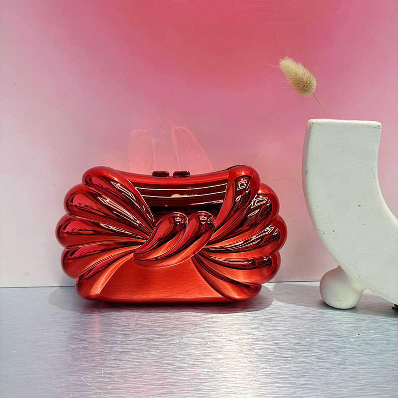 Glossy Metal Creative Design Acrylic Bag Wing-Shaped Personality Motorcycle Box Bag Handheld Crossbody Bag