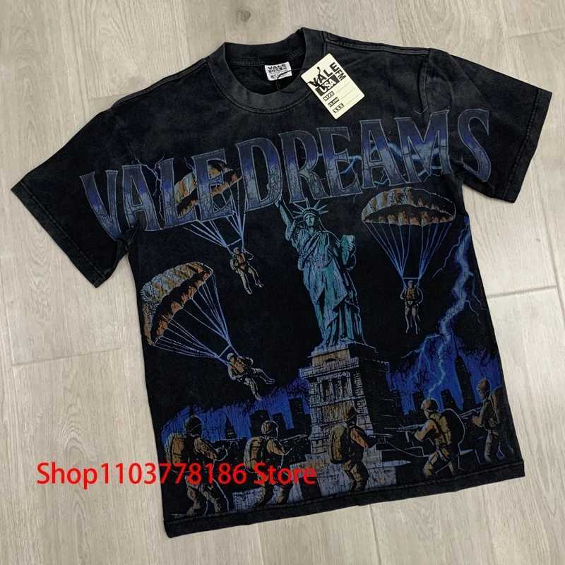 Real Photo Label T-shirt American High Street Boxer Print Mens Womens Round NeCK Short-sleeved Vale Top Tee Y250819
