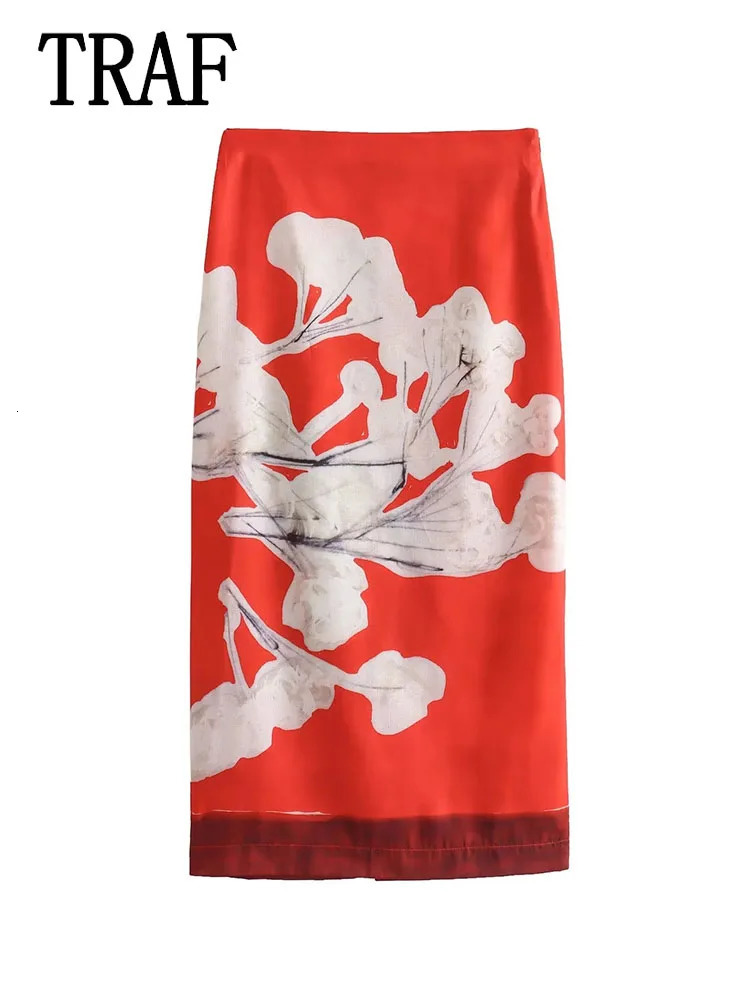 Women Elegant Red Skirts Side Zipper Back Slit Straight Skirts Women Linen Blended Straight Skirt Half skirt 250820