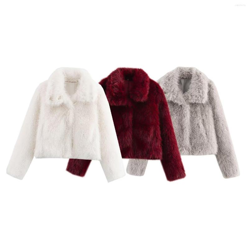 Women's Jackets Cross-border Trade Wholesale 2025 Autumn And Winter Artificial Fur Jacket Ladies Loose Long Sleeve Short