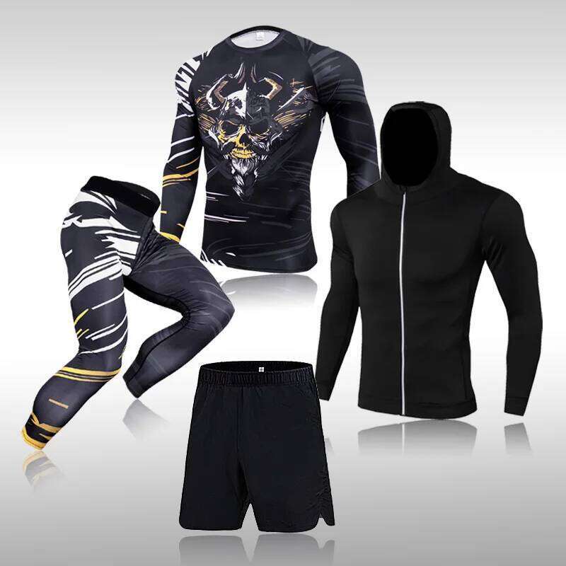 Men's Training Sportswear Set Gym Fiess Compression Sport Suit Jogging Tight Sports Wear Clothes