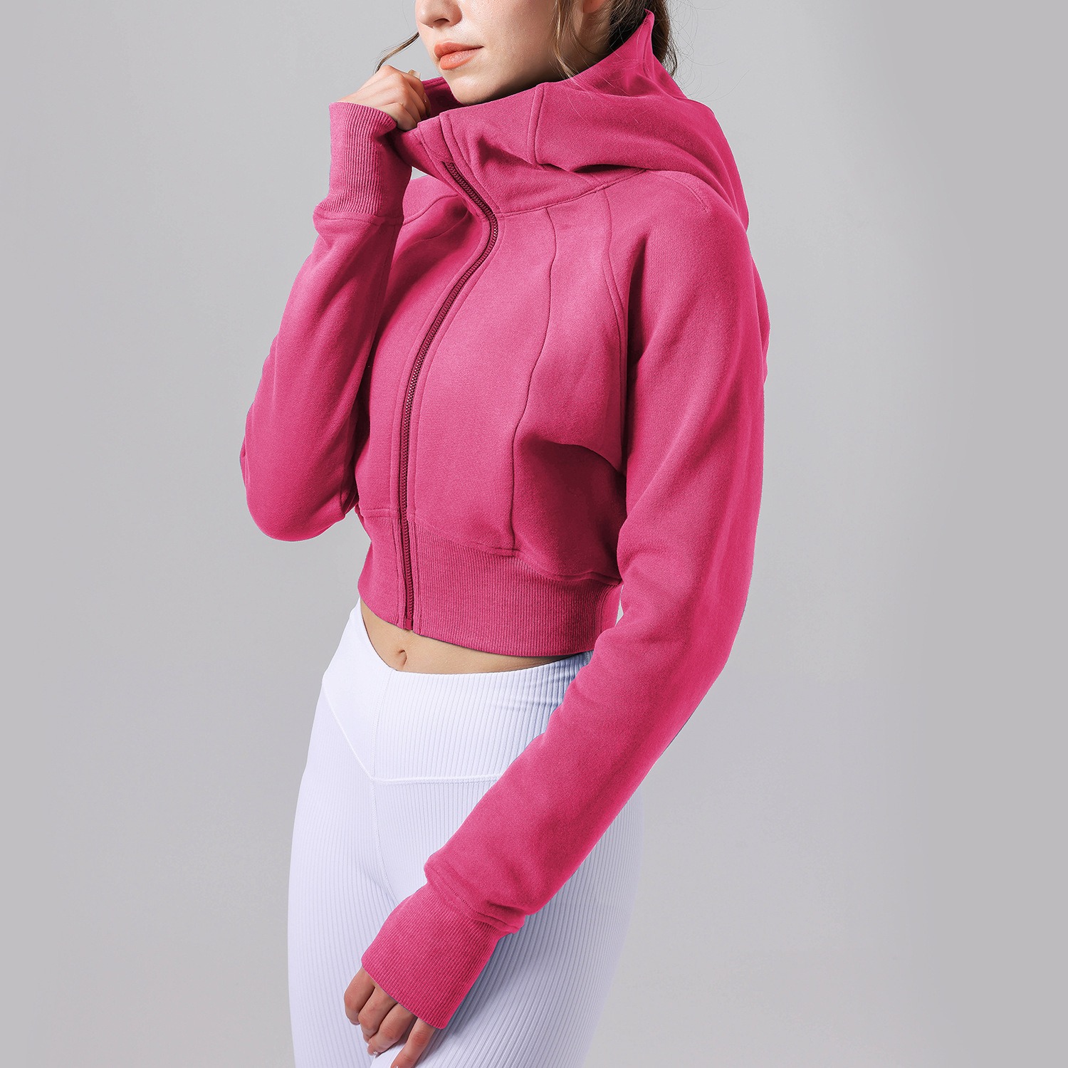 Women's Autumn/Winter Yoga Jacket Hooded Sweatshirt with Loosely-Fitting Design for Sports & Outdoor Activities