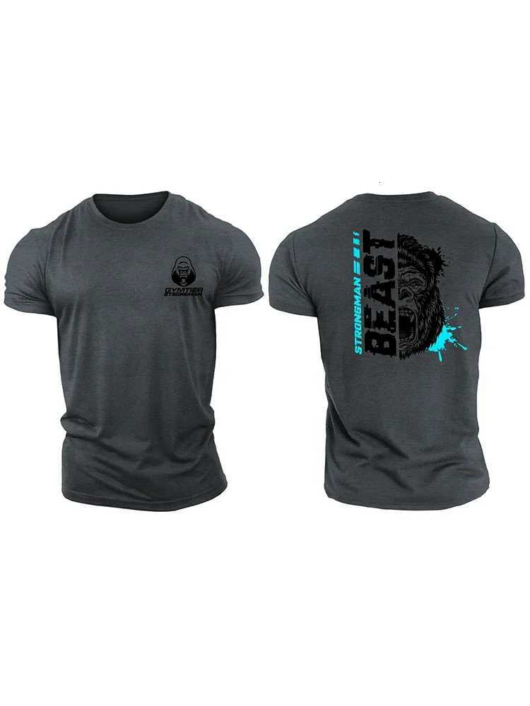 3D Strongman Beast Blue - Gym T-Shirt Cotton Casual Mens Short Sleeves Top Muscle Man Tough Guy T-Shirt Y250819
