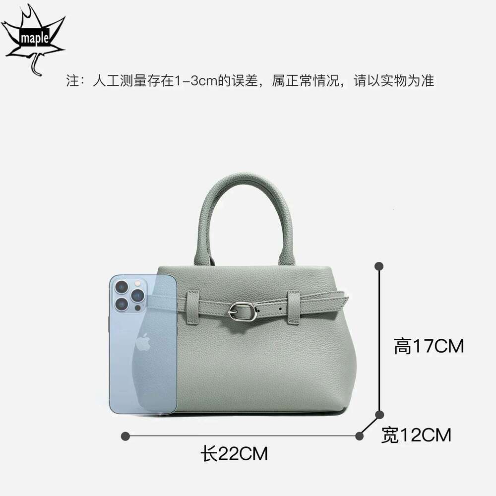 New 2025 Spring Pink Matcha Exquisite And Compact Tote Small Genuine Cow Leather Women Shoulder Crossbody Bag