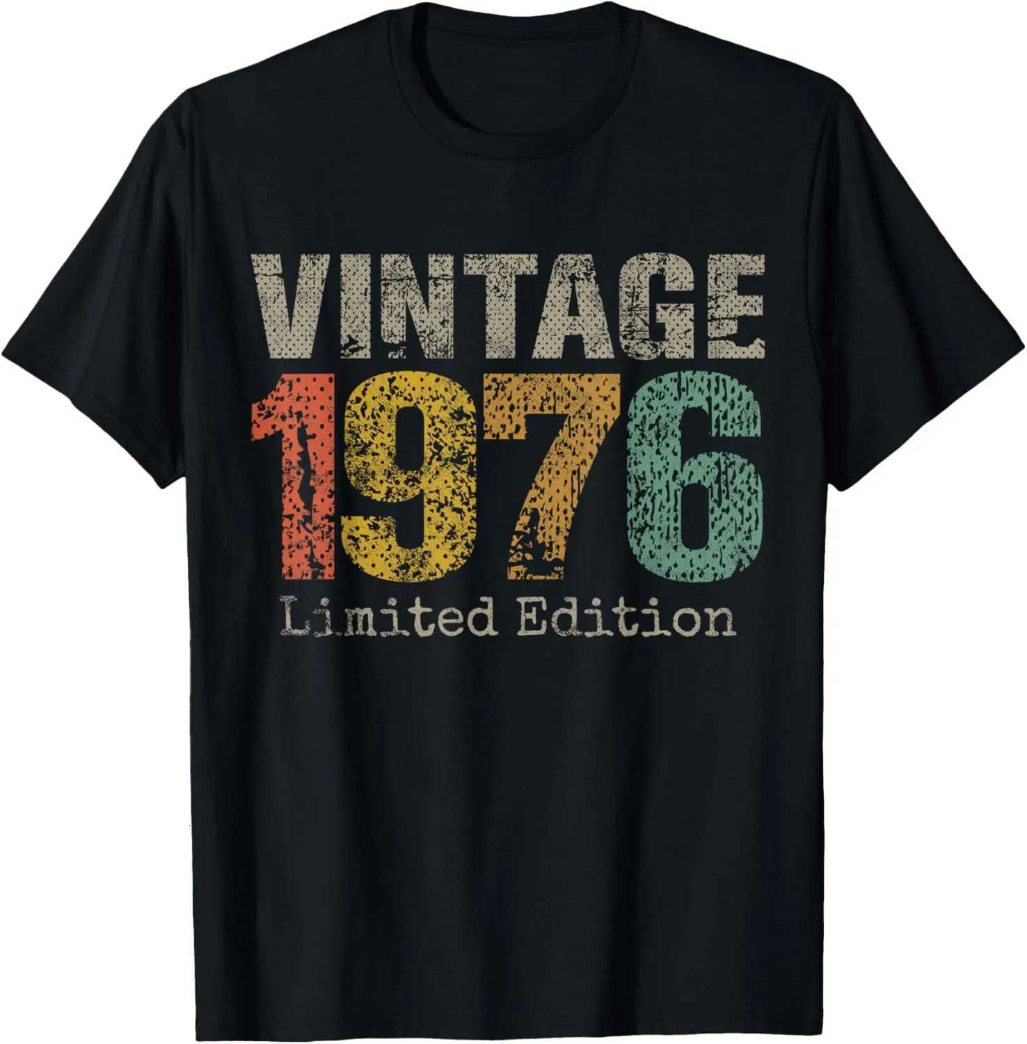 Vintage 1976 MUsic Cassette 48th Birthday Gifts Years Old T-Shirt Graphic Custom Printed Short SLeeve Shirts Men Clothing Y250819