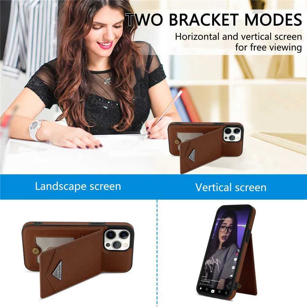 Leather Wallet Case Card Holder Phone Case for IPhone 15 14 13 12 Mini 11 Pro Max XS XR 7 8 Plus SE2020 port Shockproof Cover S27 S250820