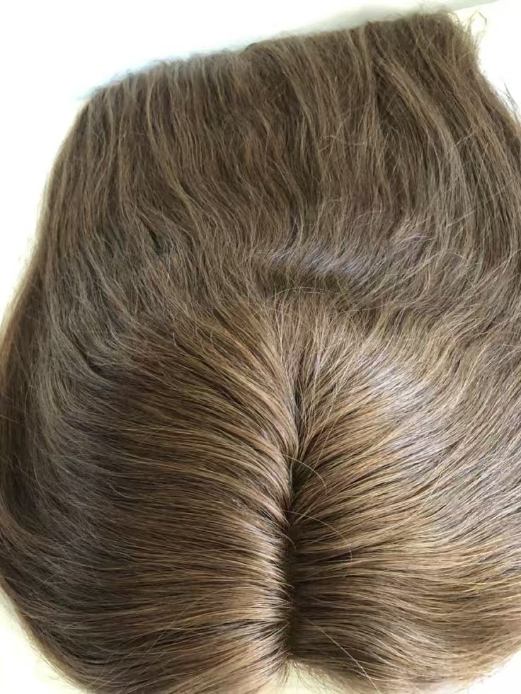Hot Dark medium brown silk base human hair topper silky straight ombre balayage women real hairpiece 15x16cm
