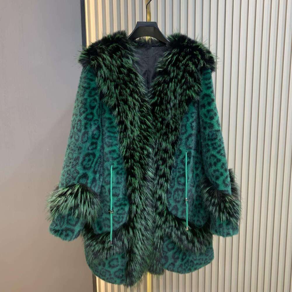 Autumn Winter Coat Winter New Long Thickened Loose Big Fur Collar Imitation Mink Integrated Warm Woolen Women's Clothing