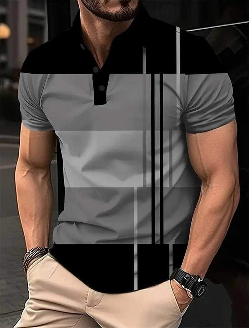 Simple Vertical Stripes Shirts Fashion Summer Short Sleeve 3D Printed Shirt Casual Oversized Business Mens Clothing Y250819