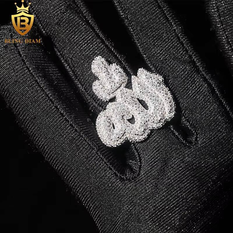 Hot Sale Hip Hop Jewelry Ring 925 Silver Ice Out VVS Moissanite Fully Diamond Mens Rings