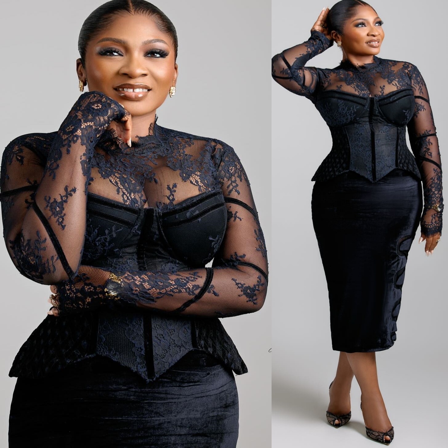 2025 Plus Size Black Sheath Mother Of Bride Dresses Lace Velvet Tea Length Evening Party Mama's Dress Vintage 50's Birthday Wedding Guest Gr