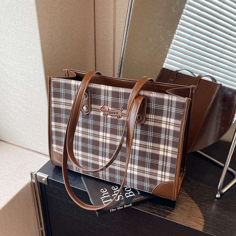 Version Korean Ins Trend Designer College Style 2025 New Color-Block Bags Striped Large Capacity Tote Fashion Women's Bag