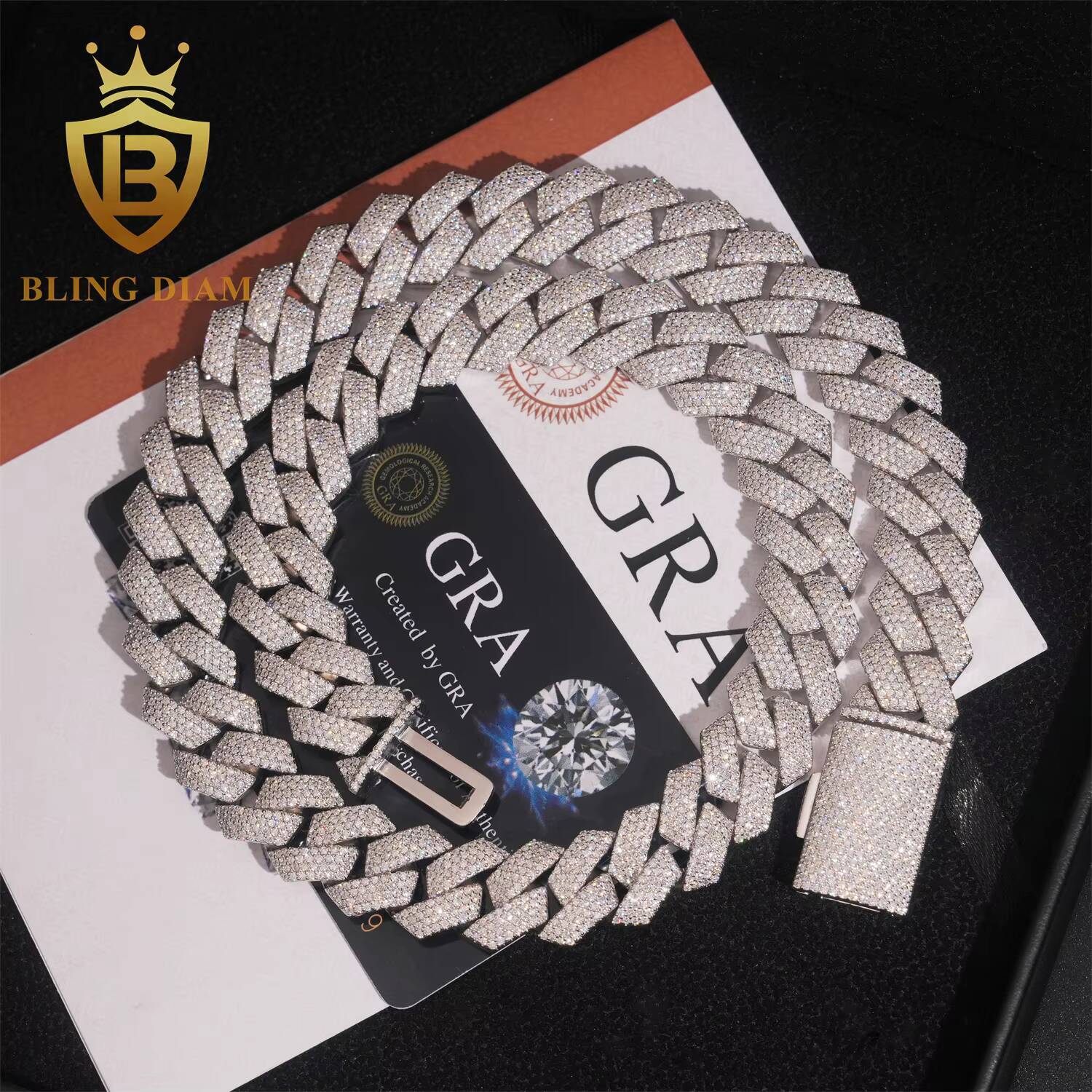 4Rows 15mm Hip Hop Jewelry Cuban Llink Chain 925 Silver Moissanite Cuban Link Chain Bracelet Pass Diamond Tester