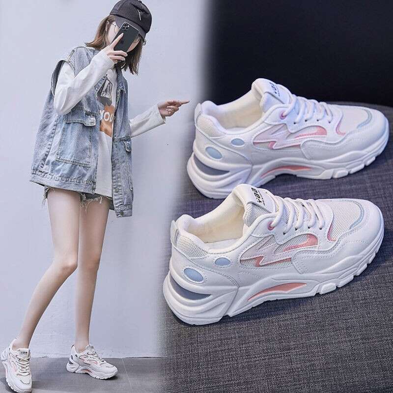 Women's Dad Sneakers 2023 Spring Summer New Fashion Casual Thick Sole Ins Trend Thin Mesh Breathable Sports Shoes