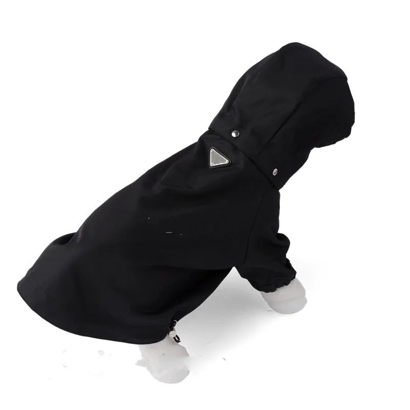 Designer Clothes Brand Lightweight Apparel Raincoat Coat with Hoodie Waterproof Dog Rain Jacket for X-Small to Large Dogs Adjustable Drawstring 3b9