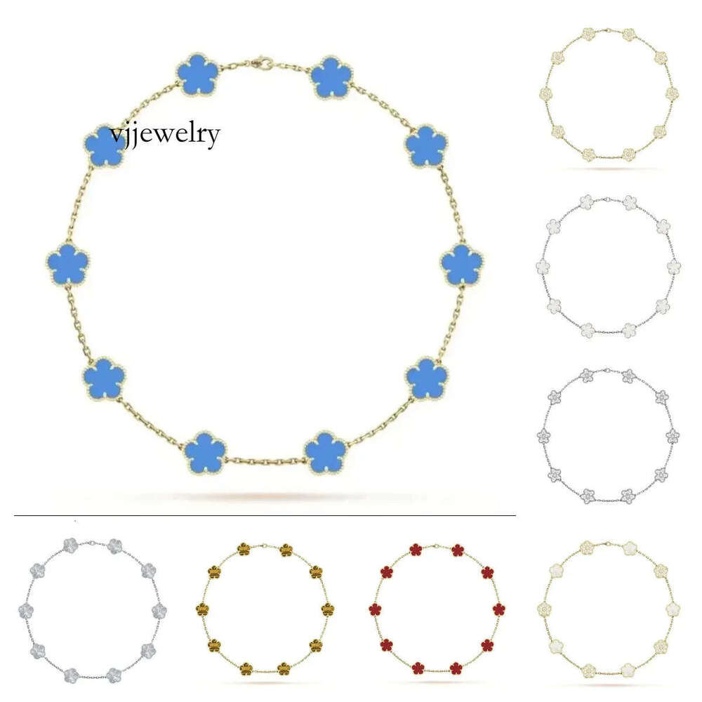 Designer 15mm Clover pattern necklace White Black Green Gold Plated Stylish design designer jewelry women necklaces