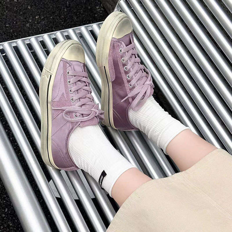 2025 Summer Silk Star Vintage Suede Leather Dirty Shoes Soft Sole Casual Sneakers for Women Ins Trend